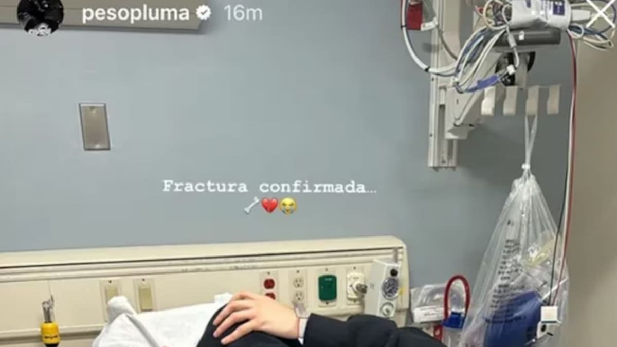 Peso Pluma compartió en su Instagram fotos desde el hospital, confirmando la fractura. //Foto: tomada de Instagram.