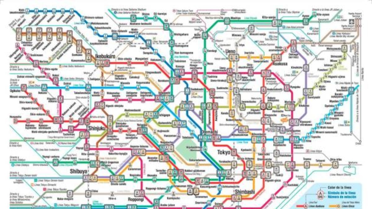 Mapa del metro de Tokio.//Tokyometro.jp